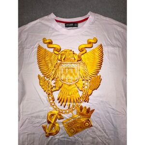Contender MCMLXXXVIII Mens White Gold Eagle Boombox Graphic‎ T-Shirt 3XL